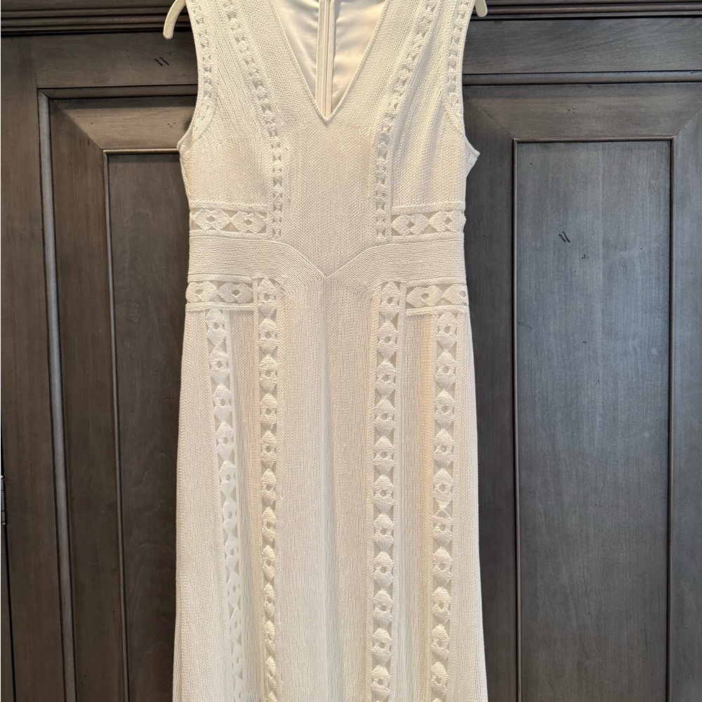 Kobi Halperin Dress in White with Intricate Design